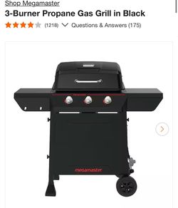 3-Burner Propane Gas Grill in Black