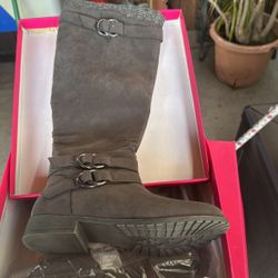 Nuevas Botas Grises De Suede Talla 8 De Mujer
