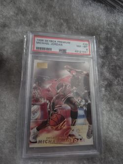 1998 Skybox Premium Michael Jordan PSA 8 NM-MT