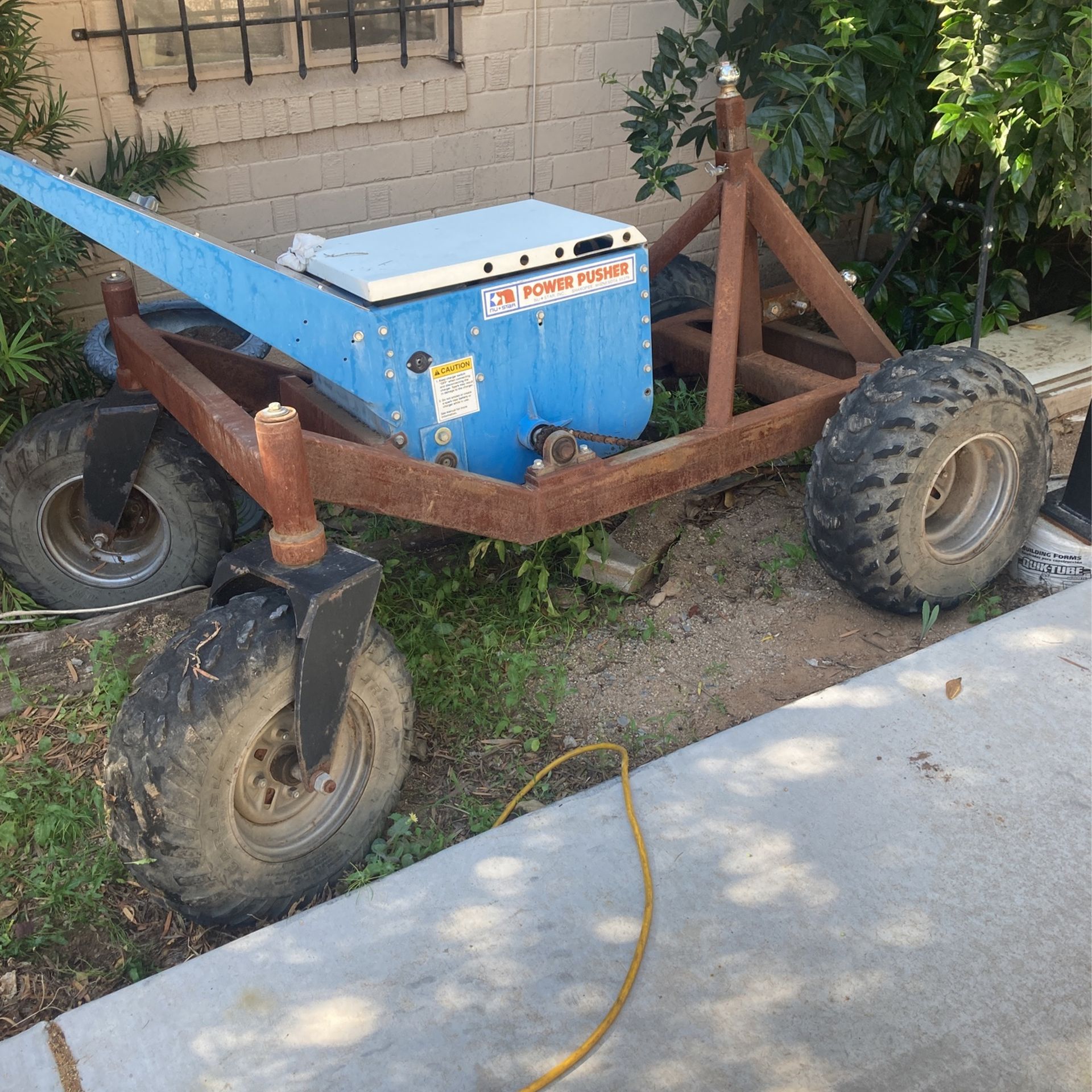 Power Pusher 2 12V Automotive Batteries For Trailer TUG Or? ATV Tires Moves At Walking Speed ! I Used It For Moving Trailers 602-619-3243 Dan