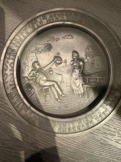 Vintage Souvenir pewter German BasRelief wall Plaque