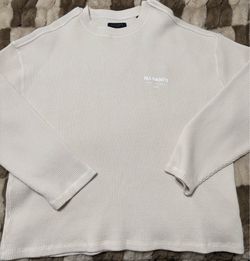 All saints Crypt Waffle Knit Long Sleeve Cotton Graphic Tshirt