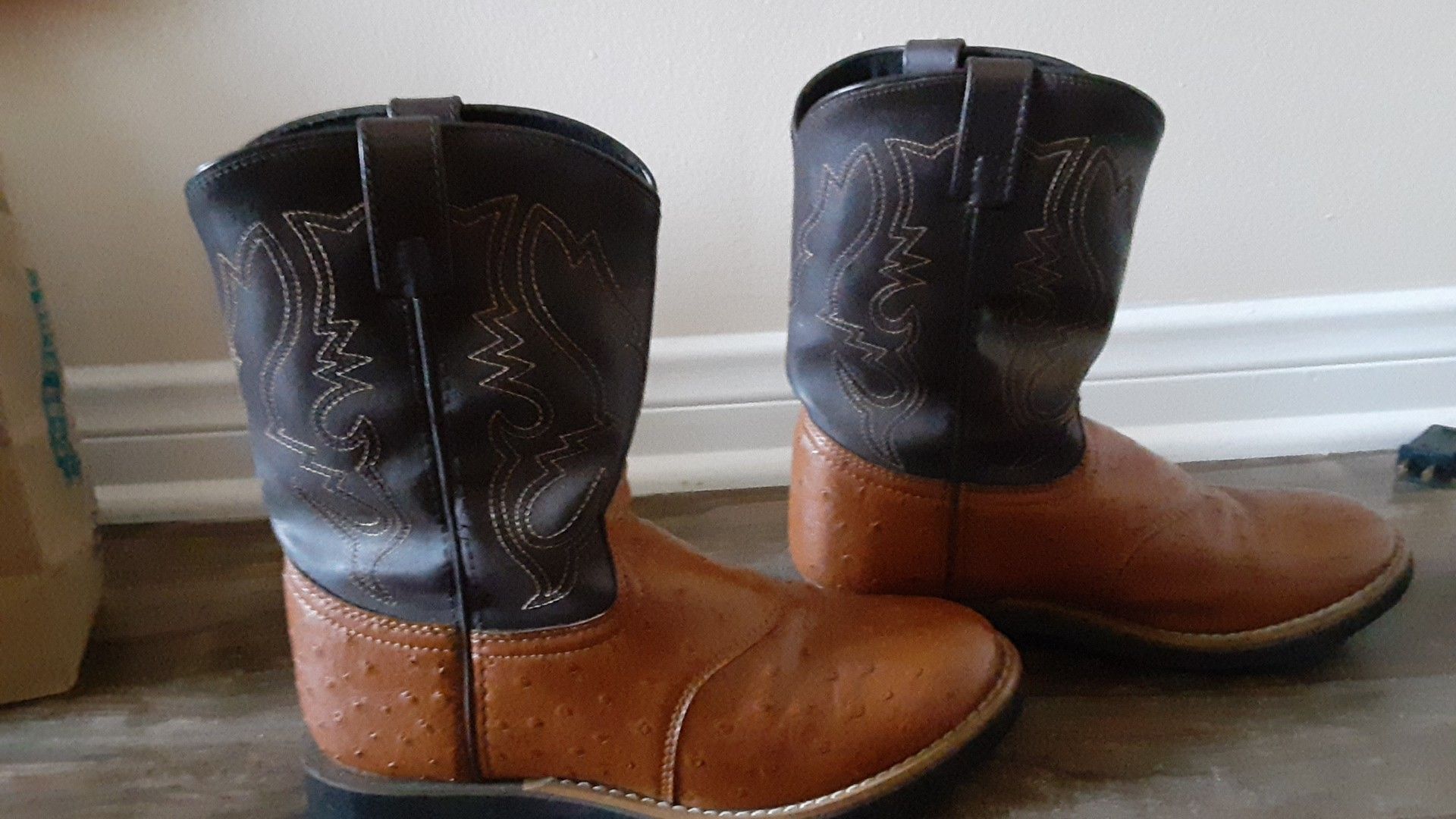 Ostrich skin cowgirl boots