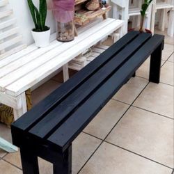 17"H X 60"W X 12"D (3 Planks) 🌱Solid Wood Bench/Coffee Table/Stack Up Bench ::: Black ::: $65/Pc.