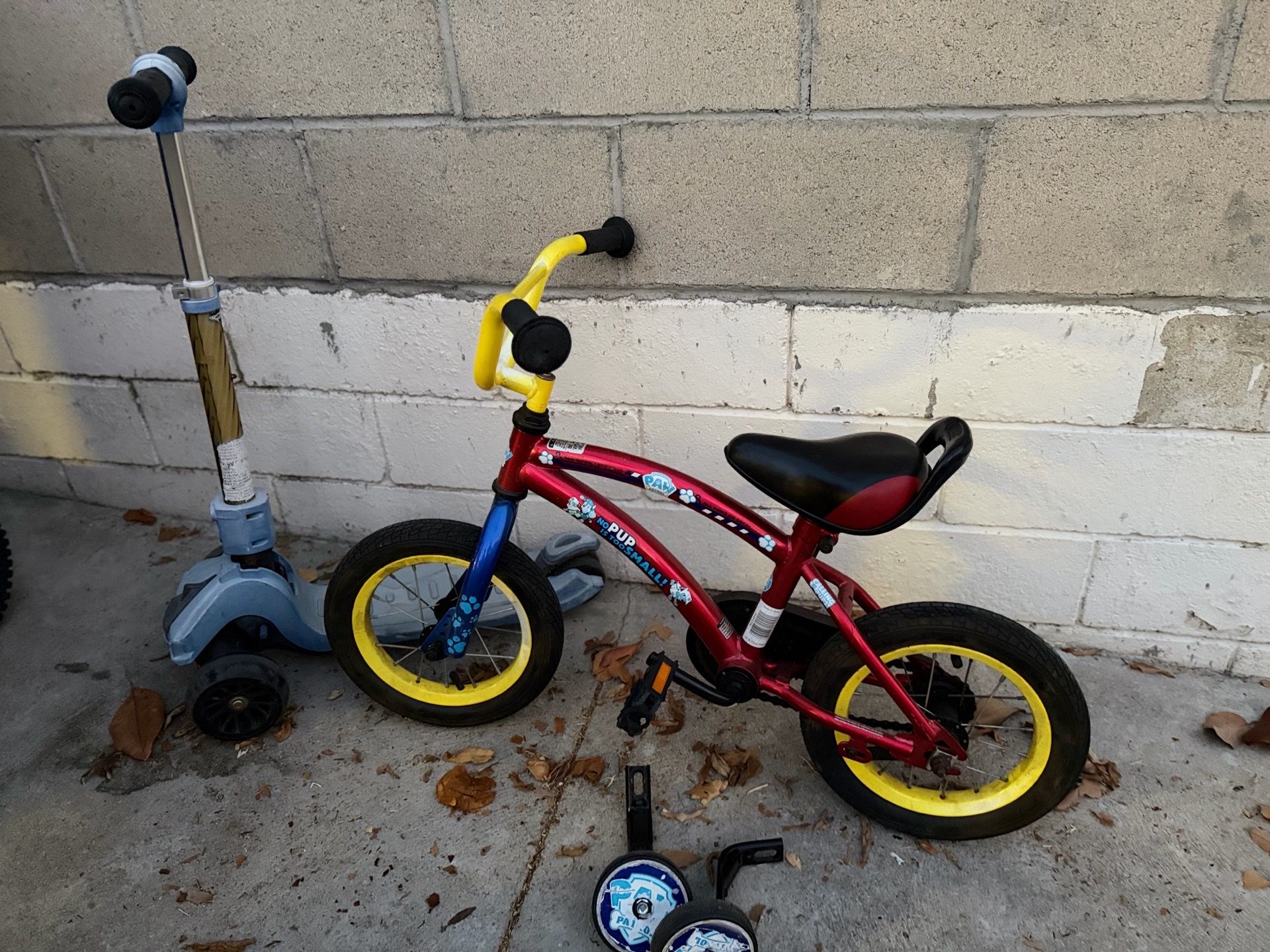 Paw Patrol Kids Bike & Scooters x 2