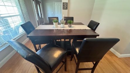 8 pieces Bar Height wood dining set