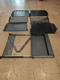 Assorted network rack shelves