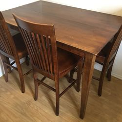 Solid Wood Extendable Dining Table Set with 4 Chairs – Espresso Finish