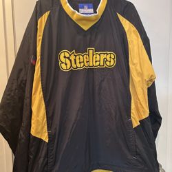Vintage Reebok Steelers Pull Over Jacket Stitched Logo Excellent Condition Men’s Size XL 