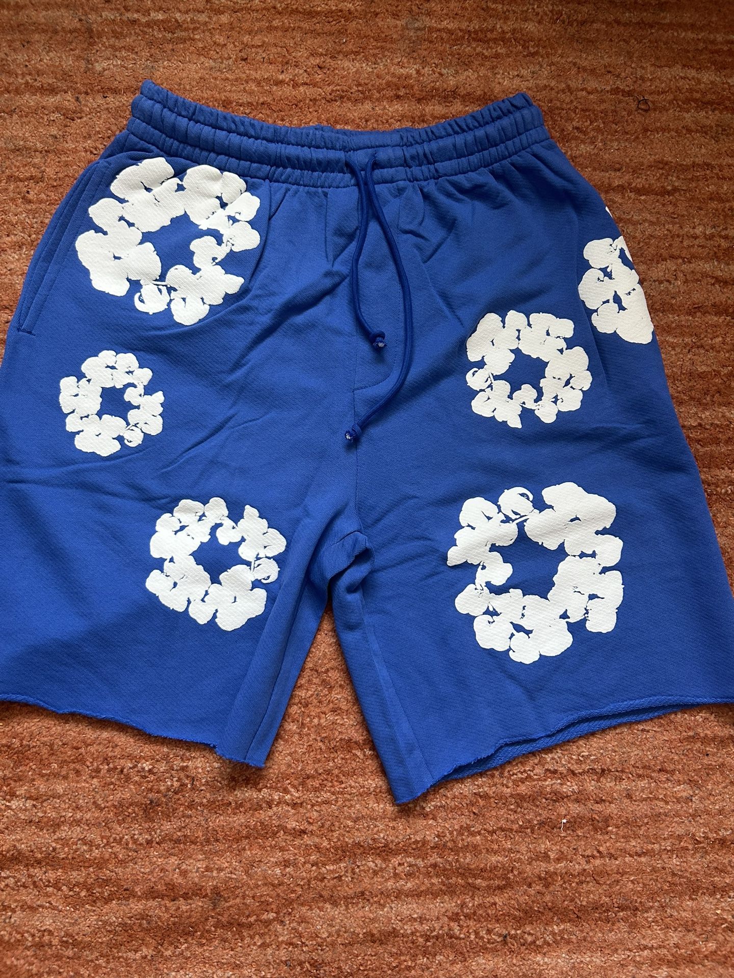 blue denim tear short