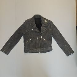 AllSaints Women's Goatskin Suede Studded Moto Jacket