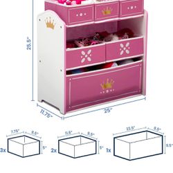 Toy Organizer Princess Crown Bins Very Good Condition Used