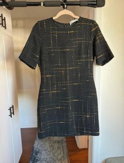 ZARA Textured Plaid Mini Dress
