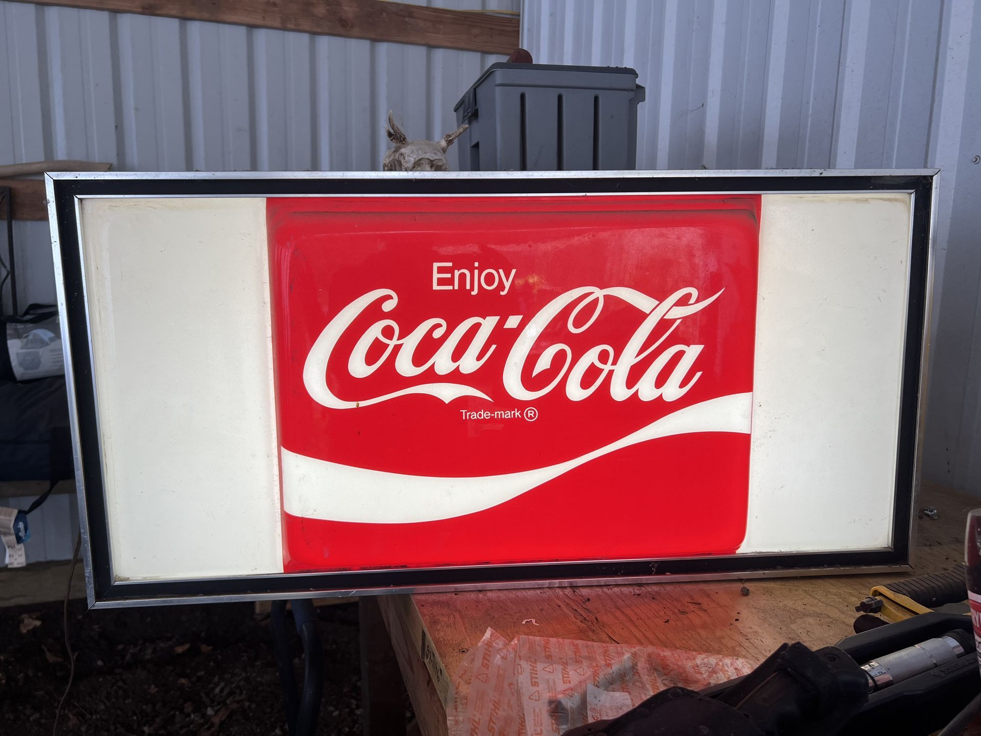 Lighted Coca-Cola sign
