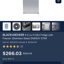 Black and Decker mini fridge 