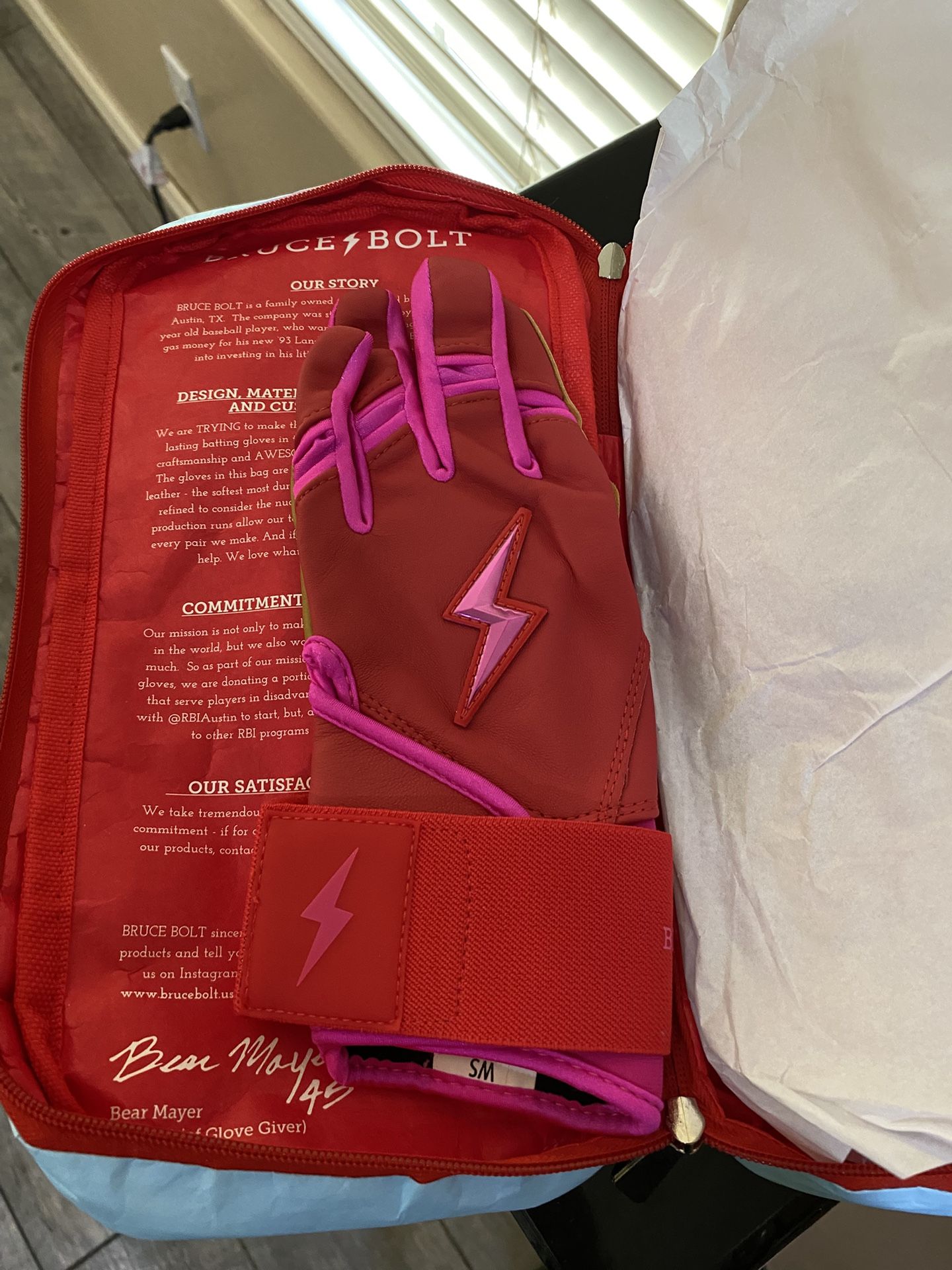 Brand New Bruce Bolt Batting Gloves Baseball Softball