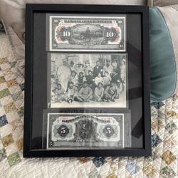 1915 MEXICAN  PESOS/ RED CROSS / FRAMED