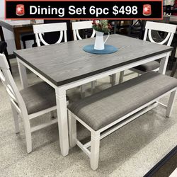 New Solid Dining Table set 6pc