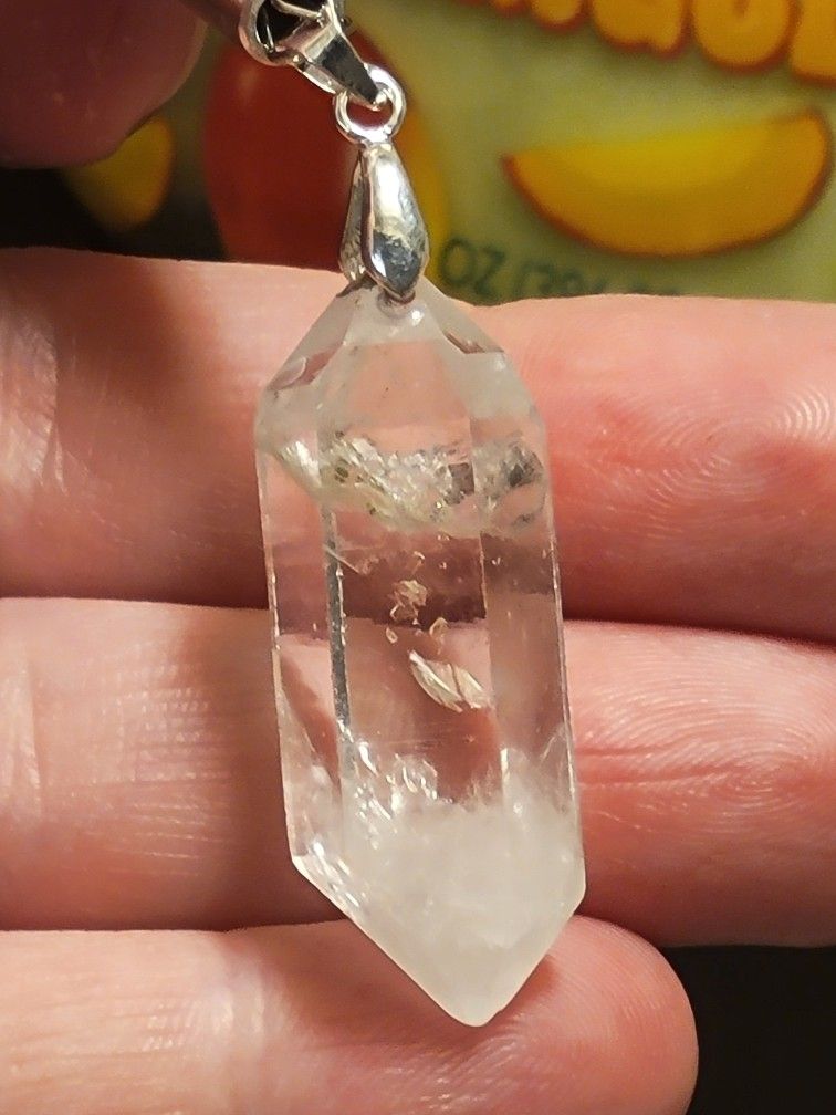 46.10ctw Herkimer Diamond Crystal Pendant Large Amulet Natural Stone (DT)