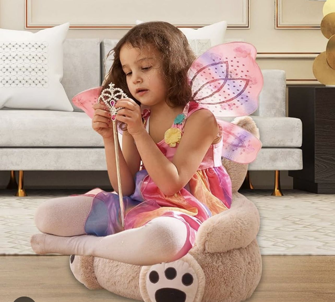 stuffed sofa for children (a) cream color sofa bear 