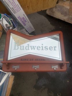 Budweiser mirror bar sign