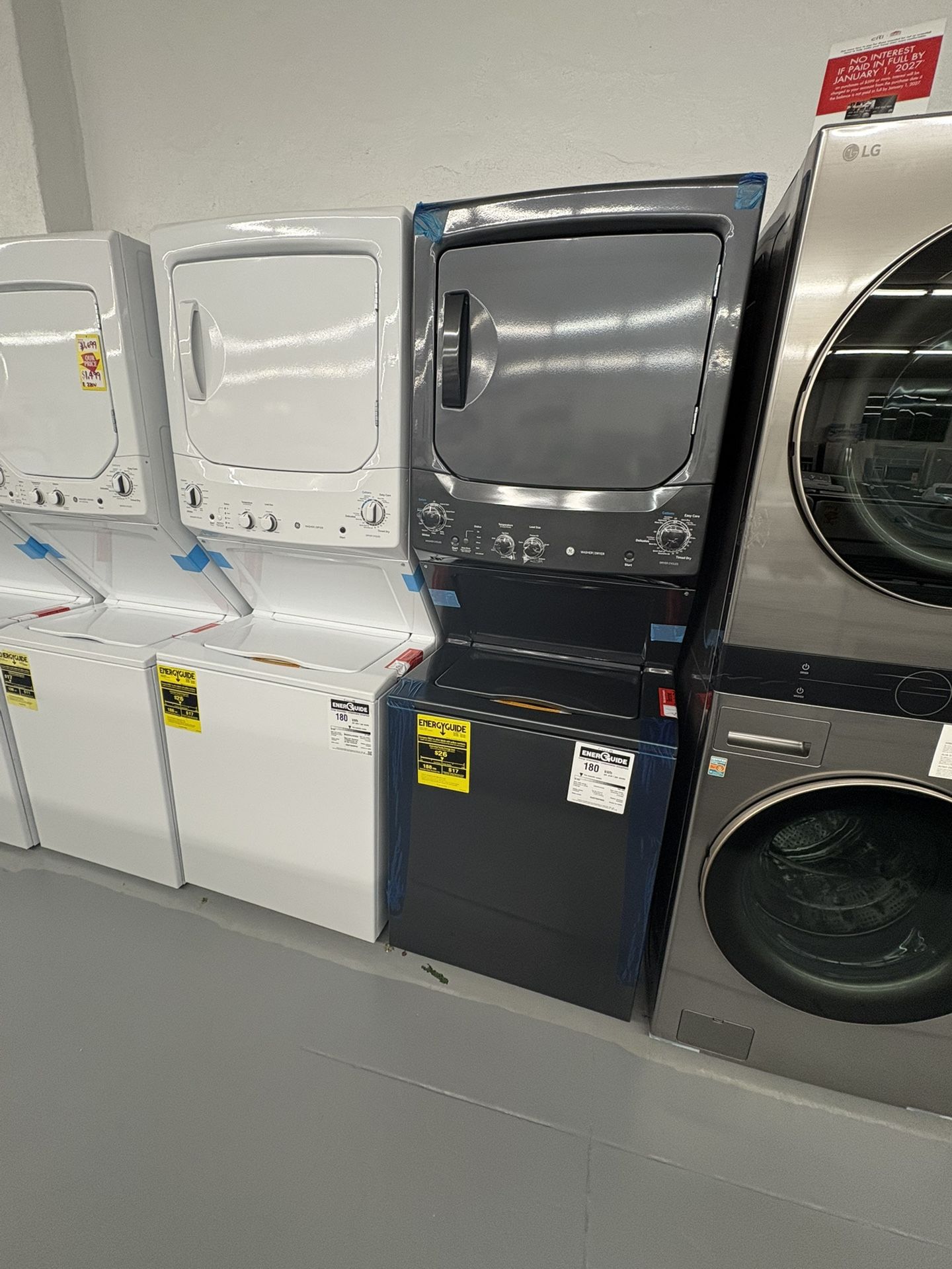 GE 3.8 cu. ft. Washer 5.9 cu. ft. Electric Dryer Combo in Diamond Gray