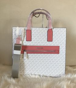 Michael Kors Kenly Large Signature Logo Tape Tote