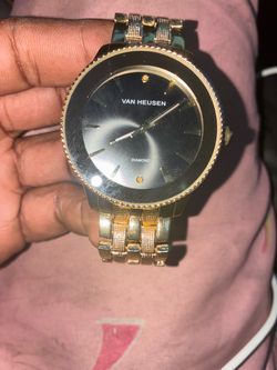 Van Heusen Diamond Gold-Tone Watch