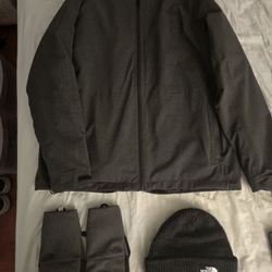 North Face ThermoBall Men's Triclimate ECO Jacket NFOA7UL5, Gray XL, 3 In 1 NEW