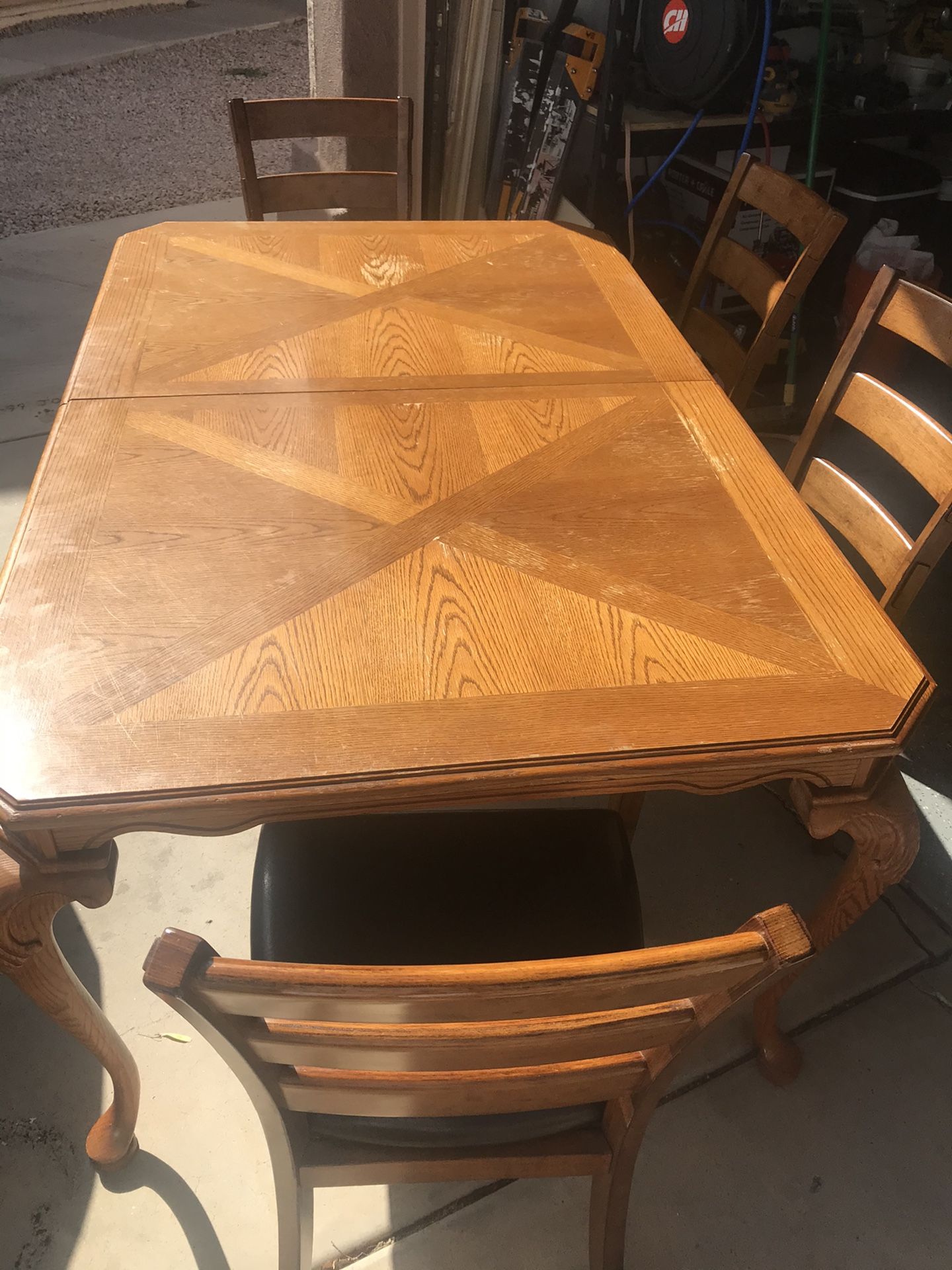 Wood dining table set