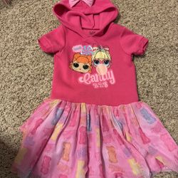L.O.L. Surprise! Girls Hooded Cosplay Dress with Tulle Skirt, Sizes 6-6x