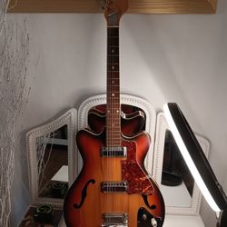 Vintage Kingston Hollow SUNBURST GUITAR 