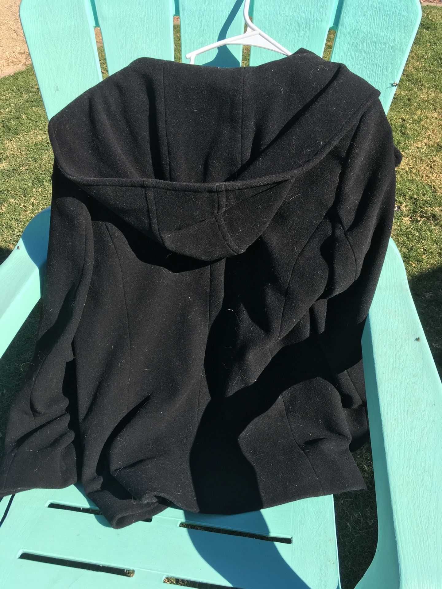 Black wool pea coat.