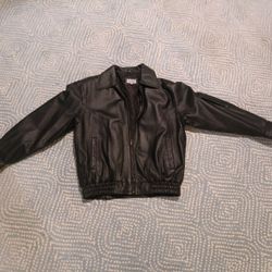 vintage leather jacket with Marine symbol on the back
