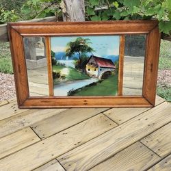 Antique Reverse Glass Painting/Mirrors