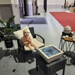 Brand New Large Square Concrete Fire Bowl