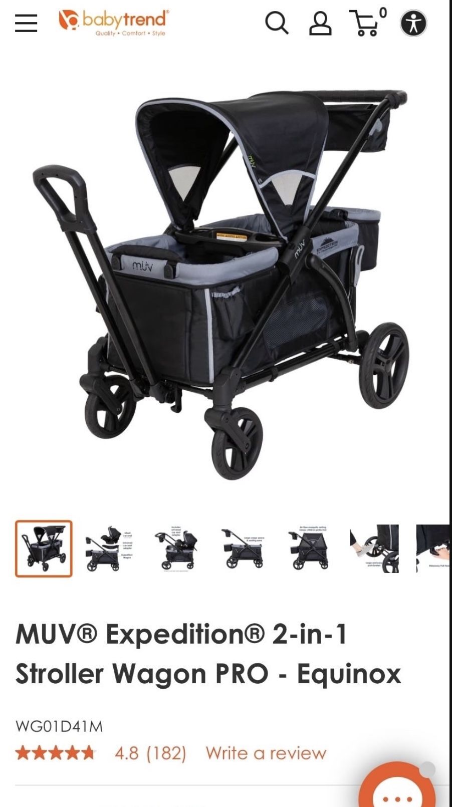 MUV by Baby Trend Expedition 2-in-1 Stroller Wagon Pro, Equinox