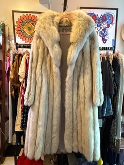Saga Fox Full Length Blue Fox Vintage Coat size 16
