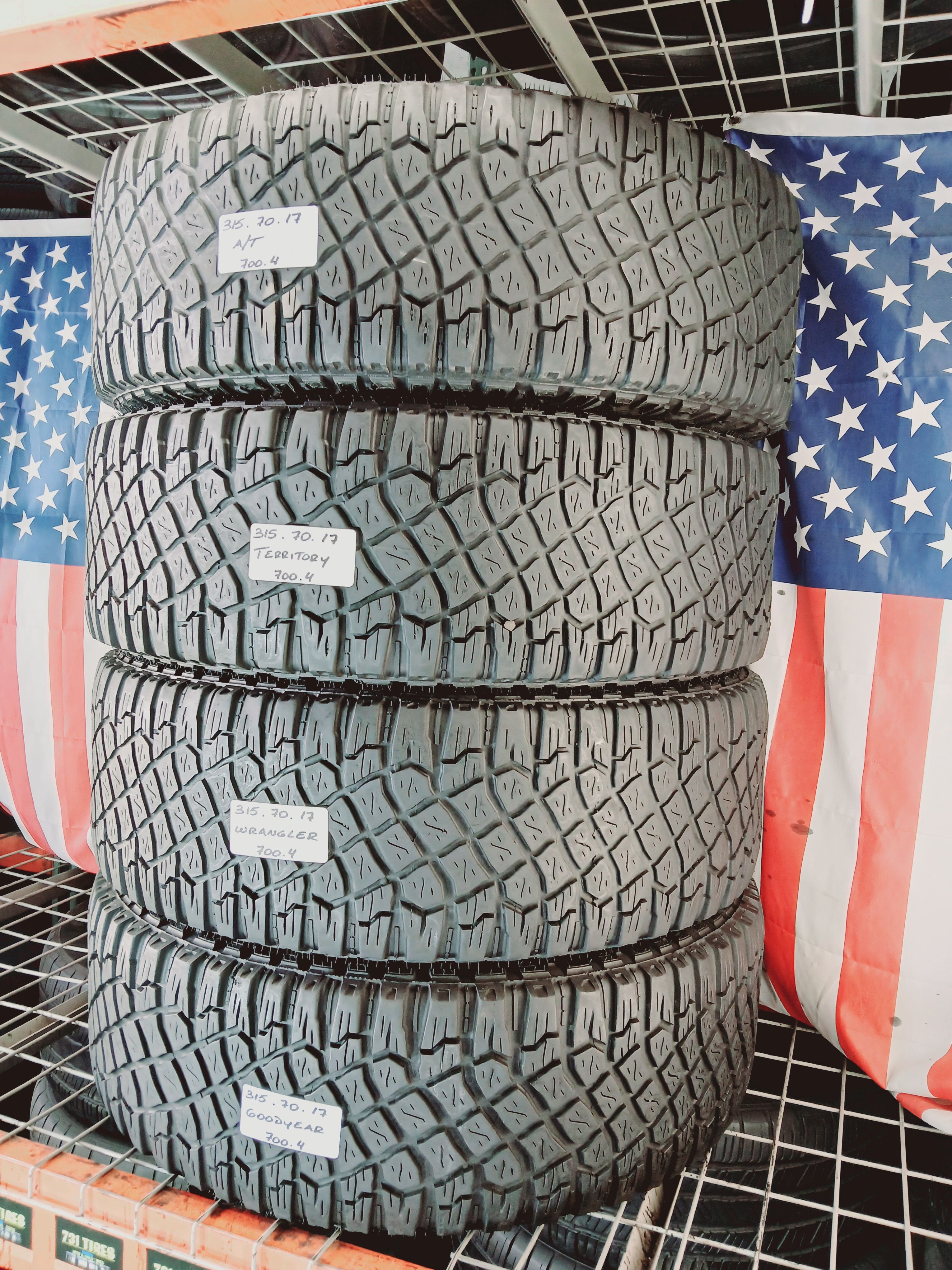 LT315/70R17 GOODYEAR WRANGLER TERRITORY A/T 315 70 17 USED TIRES SILVERADO 2500HD 3500HD GMC SIERRA F250 F350 RAM2500 RAM3500 TUNDRARAPTOR BRONCO