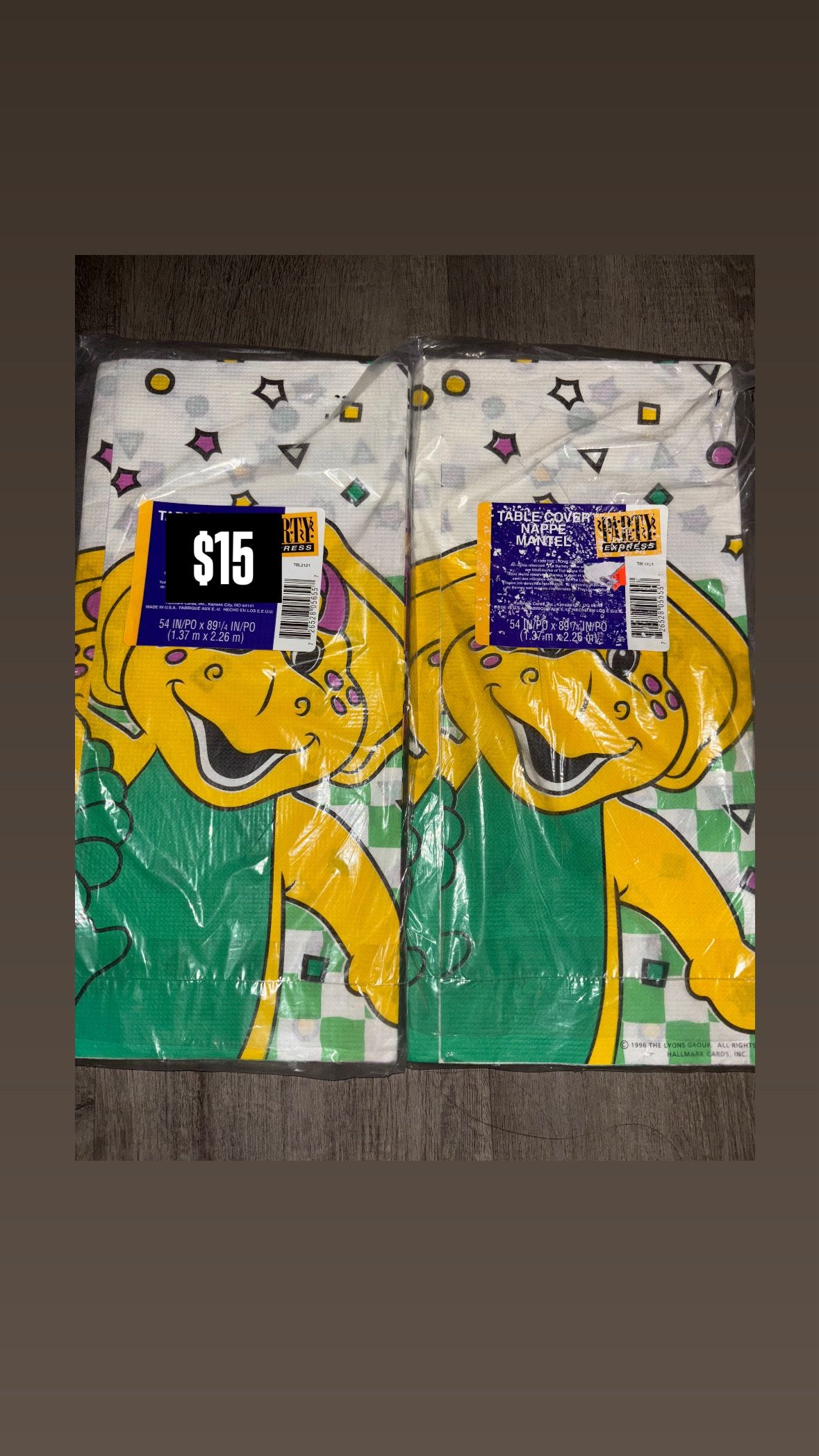 1996 Barney Table Cloths