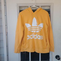 Adidas chalk Orange Sweatshirt Hoodie Sz M Women's 