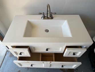 36” Bathroom Vanity with Sink & Faucet