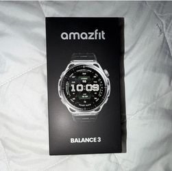 Amazfit Balance 3 46mm Silver Stainless Case Black Silicone Band 32GB