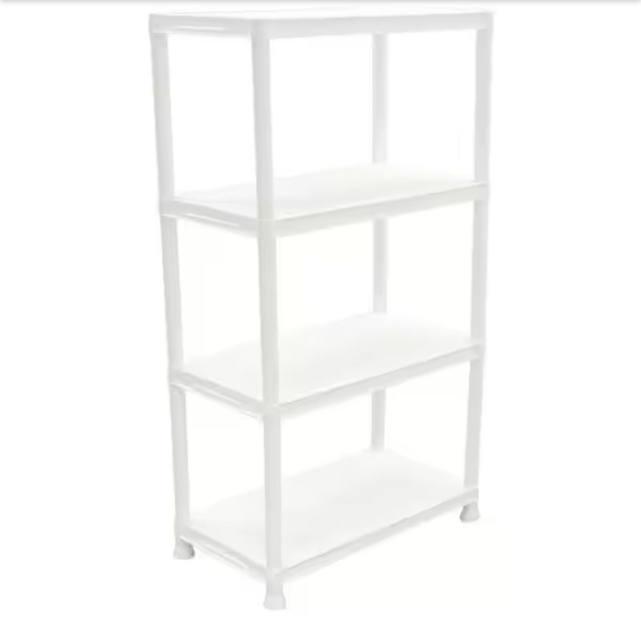 HDX 4-Tier Easy Assembly Multi-purpose Plastic Garage Storage Shelving Unit in Gray (28 in. W x 52 in. H x 15 in. D)