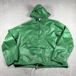 Vintage Lacoste ISO’s Anorak Rain Jacket Men's L Green Windbreaker Hoodie #2A