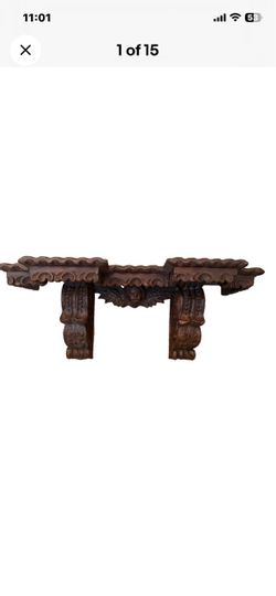 Wood Hand carved Corbel Wall Shelf Vintage