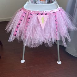 Mini Mouse High Chair Bday Party Decorations 