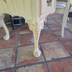 Beautiful natural wood desk.
