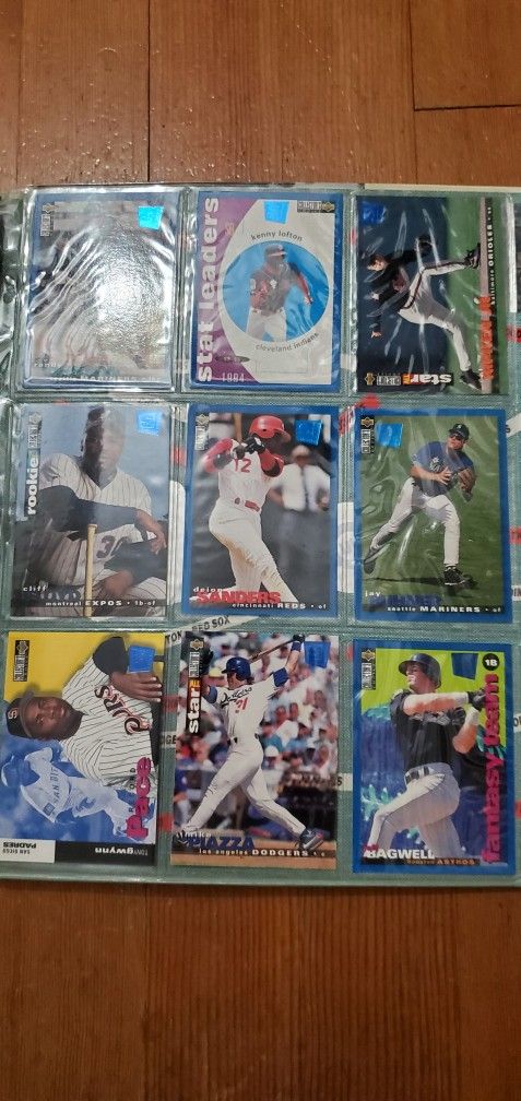 Sports Cards Hockey Basketball Baseball Binder 99 Cards Total