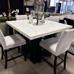 Elegant Marble Dining Table Set! $899 ☎️🤍✨